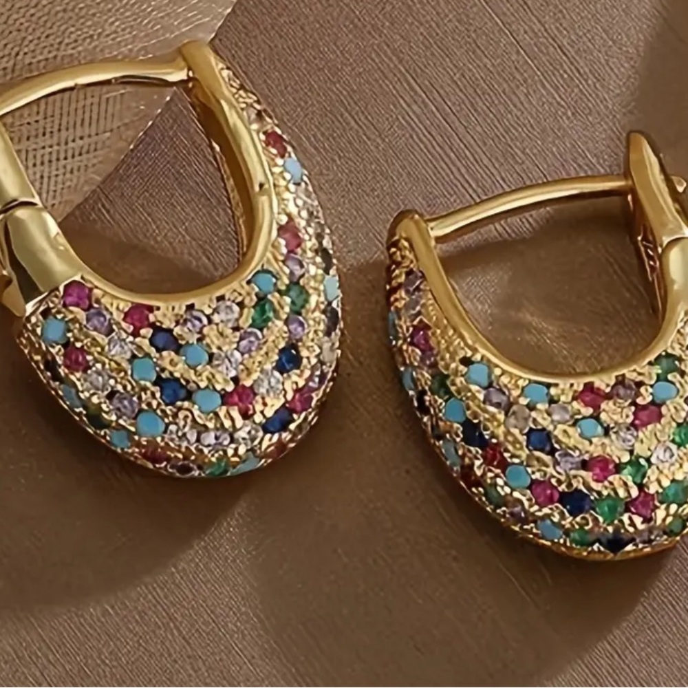 Vintage Bohemian Cubic Zirconia Stud earrings